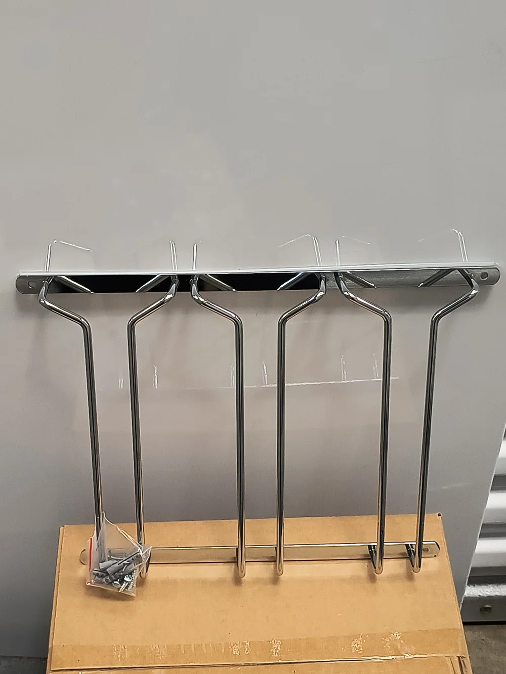 Pier 1 Under-Cabinet Stem Rack - Silver Metal - Vintage
